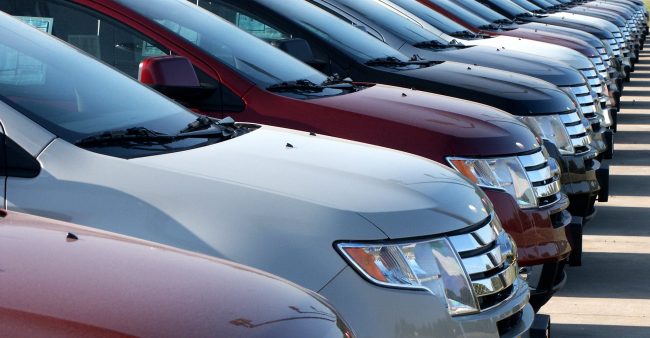 lineup of new and used cars